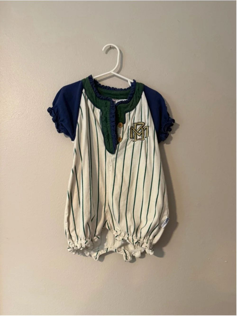 Vintage Milwaukee Brewers Baby Baseball Romper